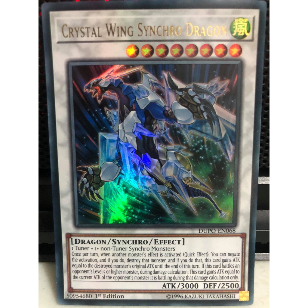 Crystal Wing Synchro Dragon Dupo En068 Ultra Rare 1st Edition Yu Gi Oh Shopee Philippines