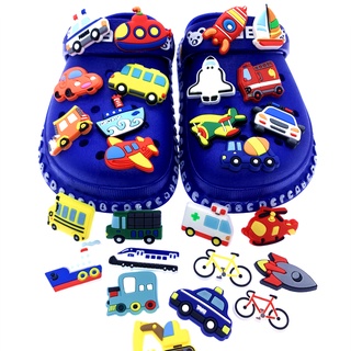 jibits Airplane Fire Truck Boat Motorcycle Jibits croc Charm for Kids DIY croc jibits Pins Cartoon Shoe Accessories Decorations #1