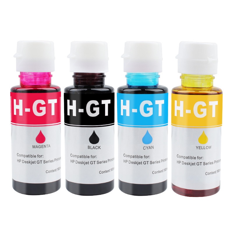 LCL Ink Bottle GT51 GT52 (4PK KCMY) Compatible For HP DeskJet - View #9
