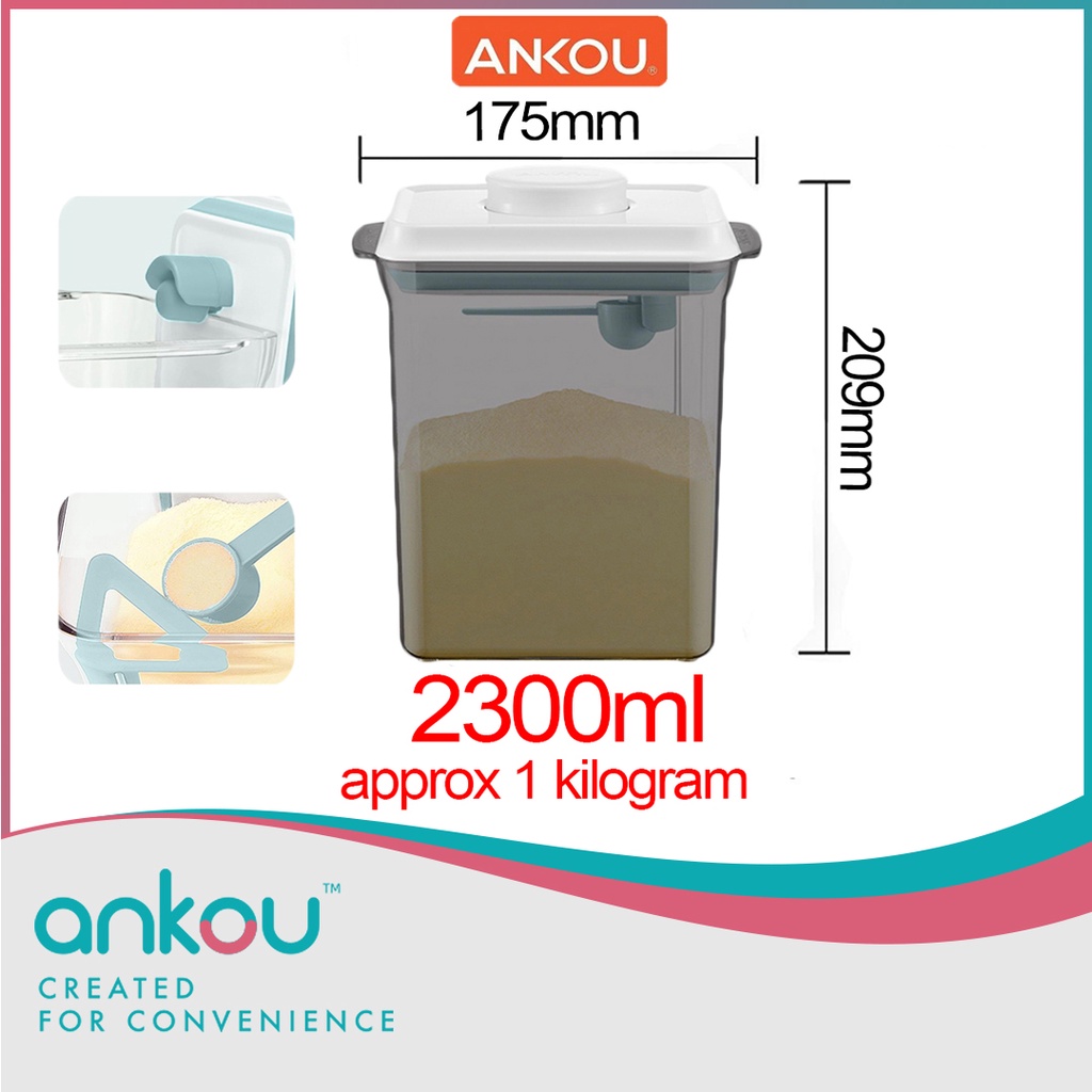 Ankou Airtight 1 Touch Button Tinted Container With Scoop and Holder ...