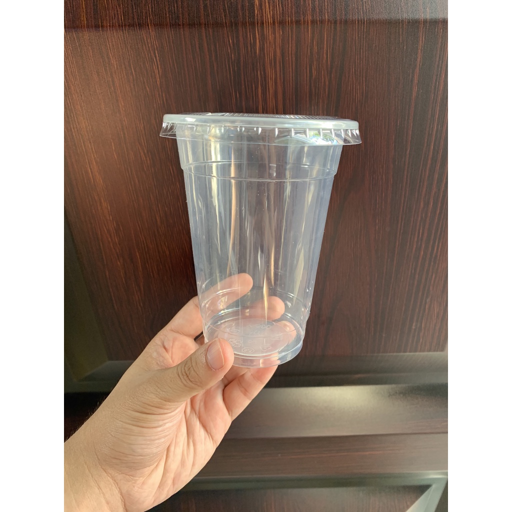 Milk Tea Plastic Cup 16oz With Flat Lid 95mm 100pcs Shopee Philippines 5543