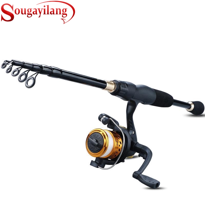 Sougayilang Telescopic Reel Combos Sports Saltwater Freshwater Fishing ...