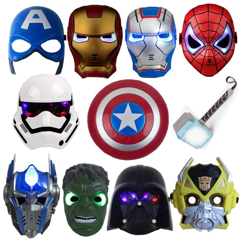 Captain America Iron Man Glowing Mask Shield Spiderman Hulk Optimus ...