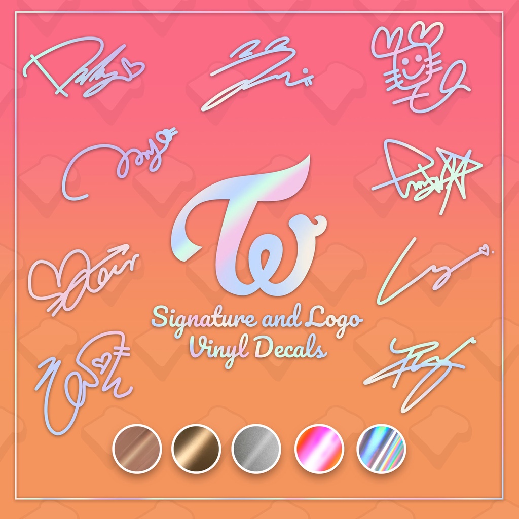  PREMIUM COLOR TWICE Signature And Logo Waterproof Vinyl Decal