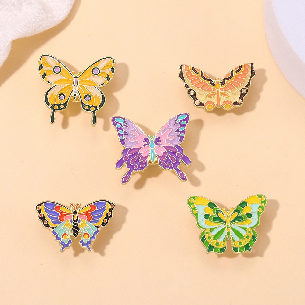 Fashion Colorful Butterfly Brooch Pin Lapel Butterfly Enamel Badge Lapel Pin Jewelry Accessories Gift for Friends