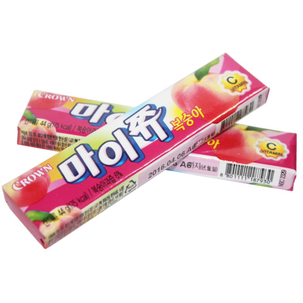 Crown Korean Snack Soft Fruit Candy Mychew Peach Apple 44g Shopee