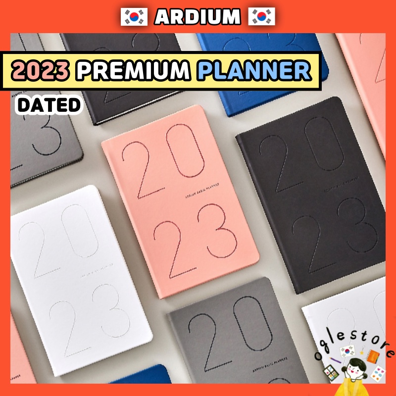 Planner 2023 Korea Hardcover Premium Diary 2023 BUJO Korean Monthly