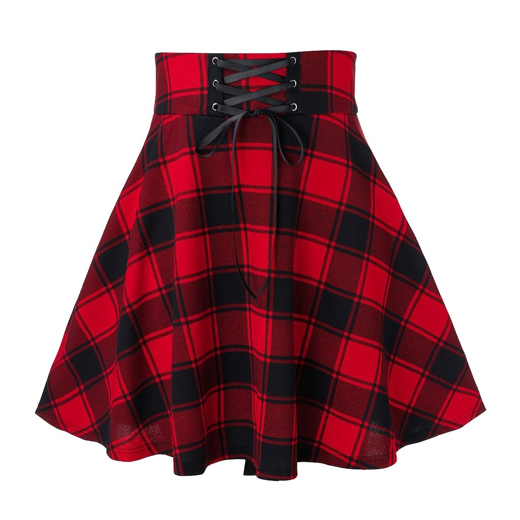 Women Skirt Womens Women's Plaid Print 