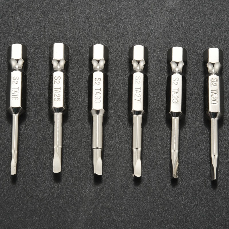 6Pcs S2 Steel Triangular Screw Bits Magnetic Screwdriver Bit Anti Slip Triangle Screw Head 1.8/2/2.3/2.5/2.7/3 Mm Dropshipping