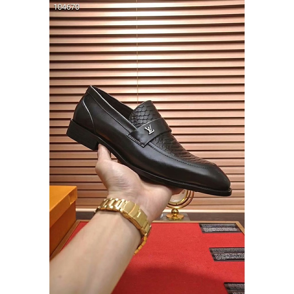 Men&#39;s shoes LOUIS VUITTON LV Leather shoes business shoes | Shopee Philippines