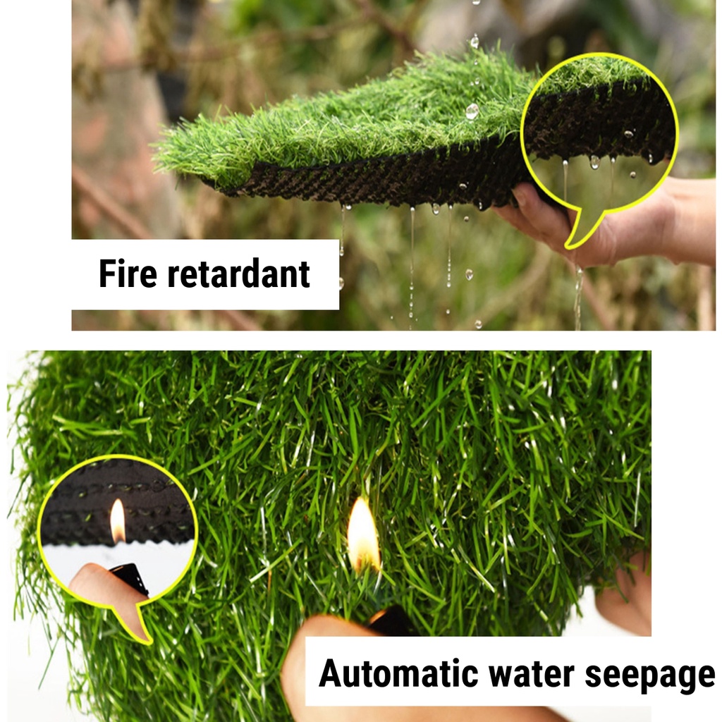 Super Dense Artificial Turf Grass Synthetic Realistic Mat Rug Fake Lawn Carpet Amazingogo