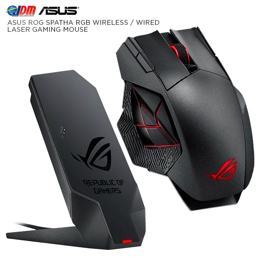 Asus Rog Spatha Gaming Mouse Rgb Wireless Wired Laser Gaming Mouse Gaming Mice