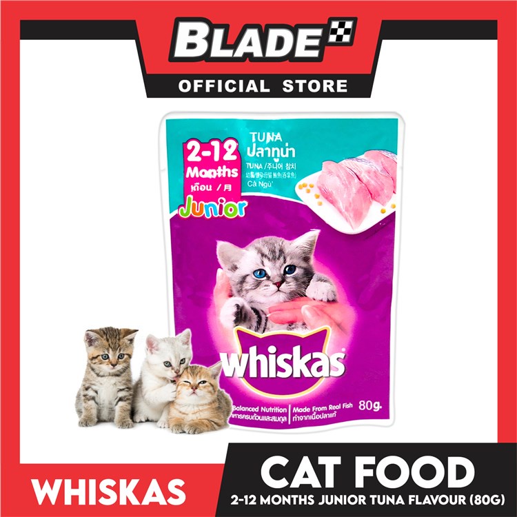 ▣12pcs Whiskas Junior Tuna 2-12mo's Pouch Wet Cat Food 80g #2