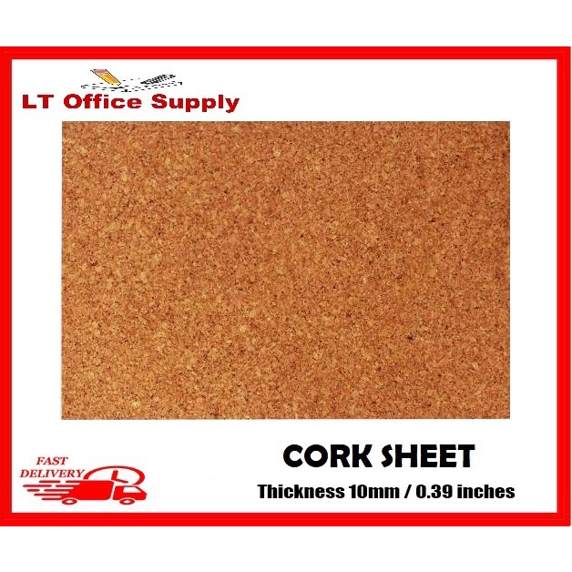 1pce Cork Sheets 10mm / 0.39 inches thick (DIY Cork Board) | Shopee ...