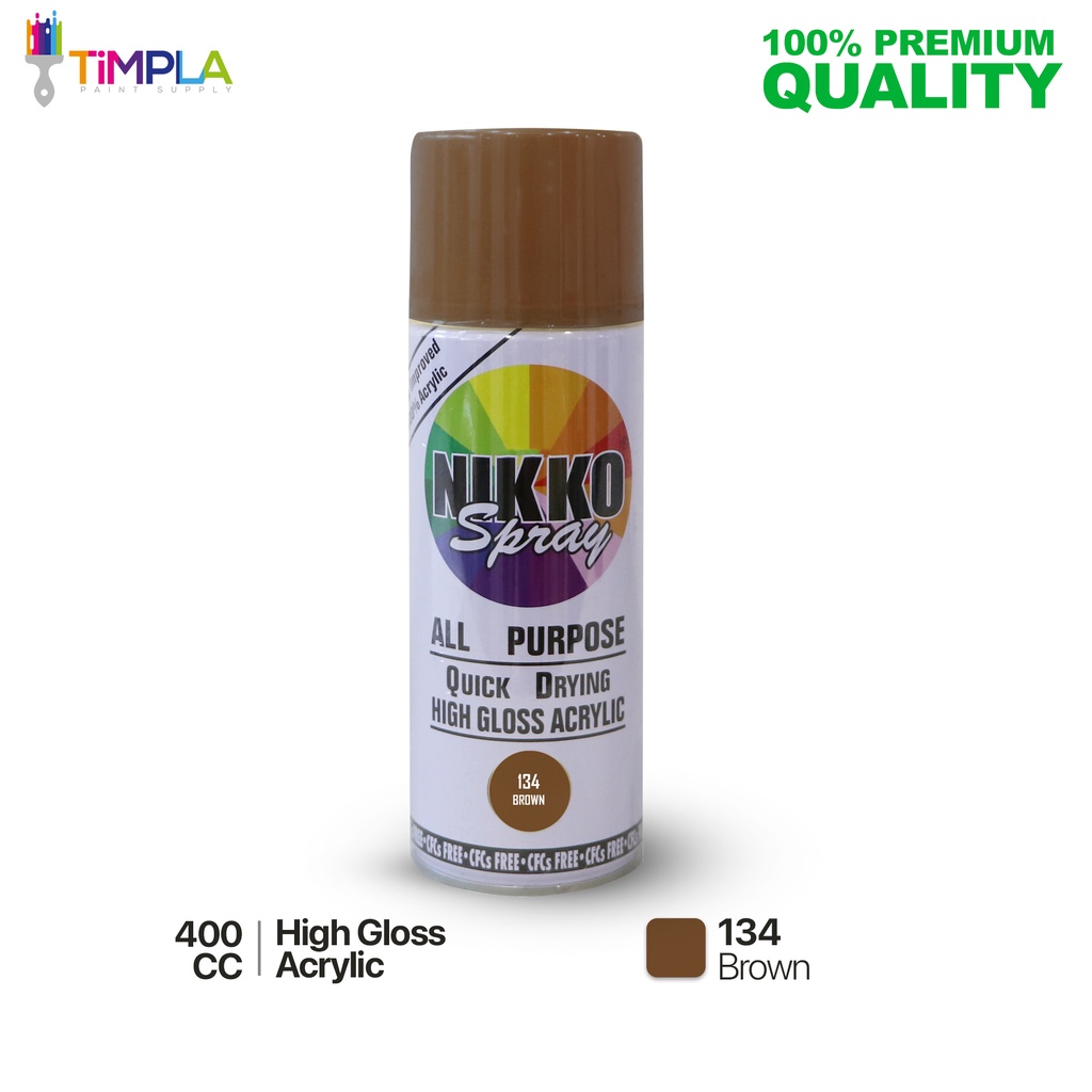 NIKKO Spray Paint 134 Brown All Purpose Quick Drying HighGloss Acrylic
