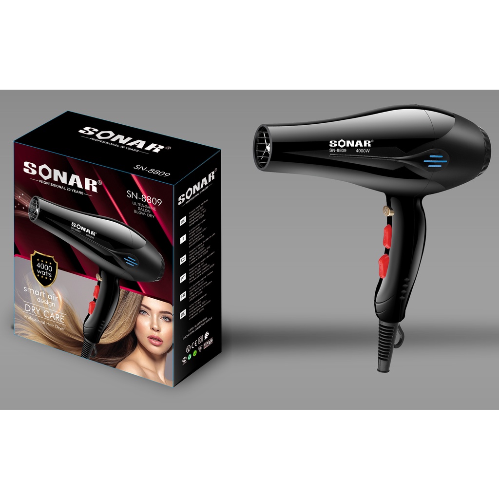 SONAR Hair Dryer SN-8809 Hair Dryer Foldable Mini Travel Compact Hair ...