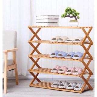 5 Tier Bamboo Shoe Rack Organizer Wooden Storage Shelves Stand Shelf Shopee Philippines