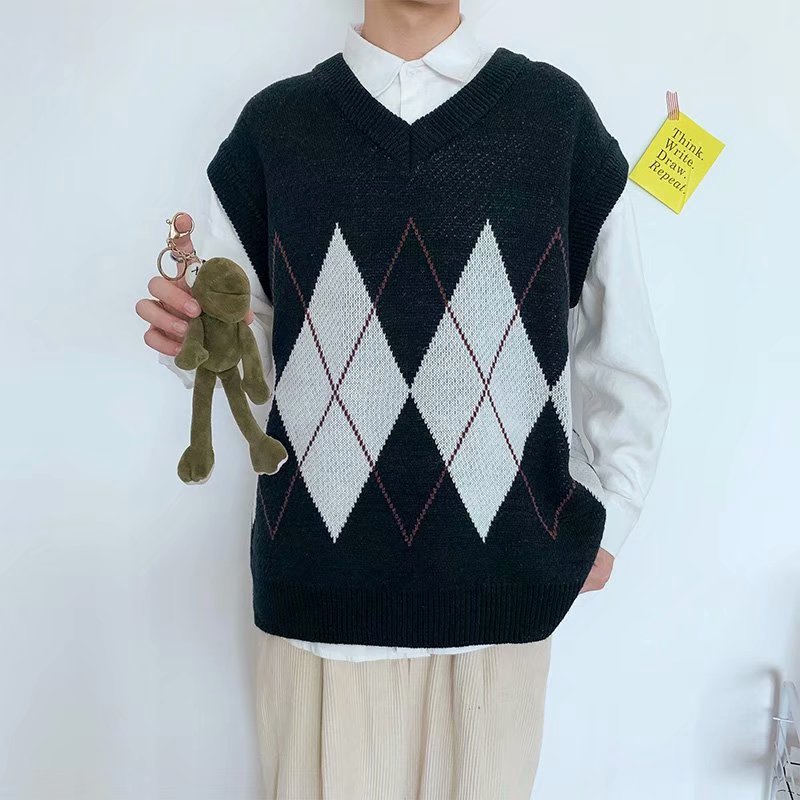 plaid sweater vest