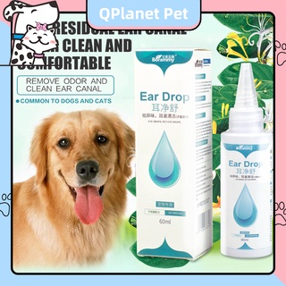 Pet Ear Cleaner Drops Mites Odor Removal 60ML Dog Cat Eye Drops Infection Solution Treatment Cleaner
