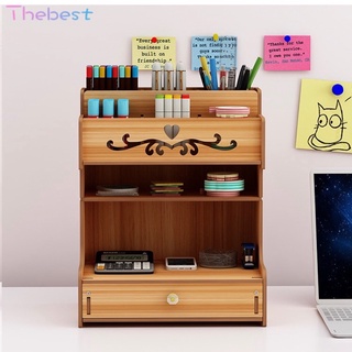Thebest Wooden Desk Organizer Multi-Functional DIY Pen Holder Box Office Supplies Desk Organizer #3