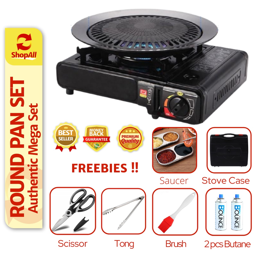 ON SALE Samgyupsal Authentic Mega Set Korean BBQ Round Grill Pan w