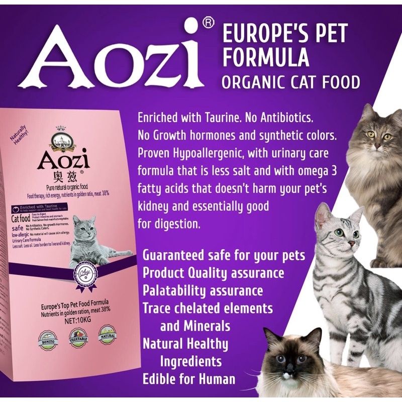 AOZI PURE NATURAL ORGANIC CAT FOOD 1KG REPACKED Shopee Philippines