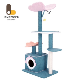 ❀⋮ HOOPET Butterfly Cat Tree Tower Flower Four-tier Cat House Cat Bed Condos 9150