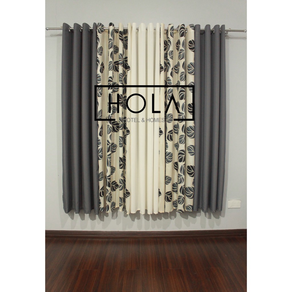 HOLA Printed Curtains Leaf Gray PER PIECE ONLY Shopee Philippines