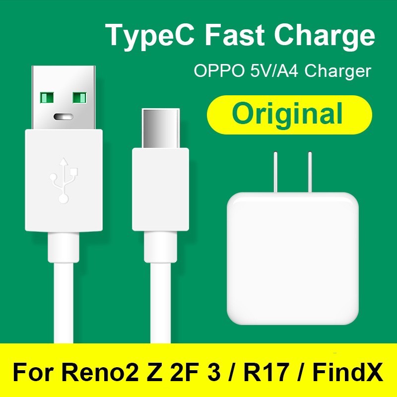 VOOC Type C Fast Charger + USB Cable 5A For Oppo R17 R17pro A9 2020 F11