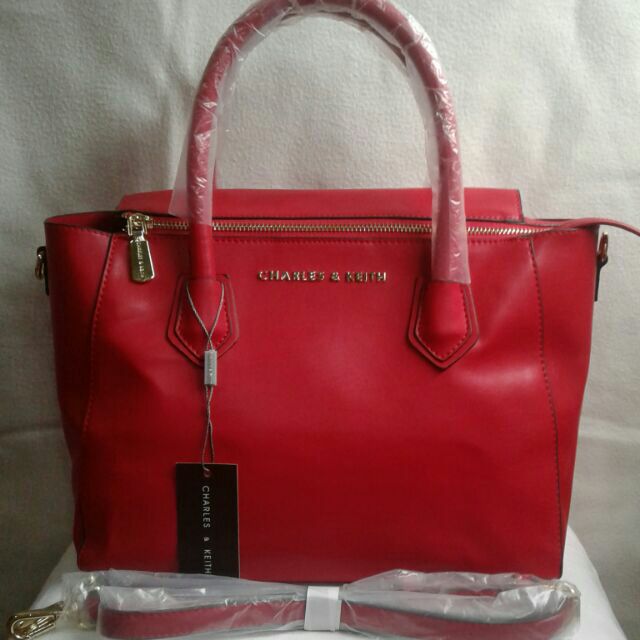 charles and keith bag red