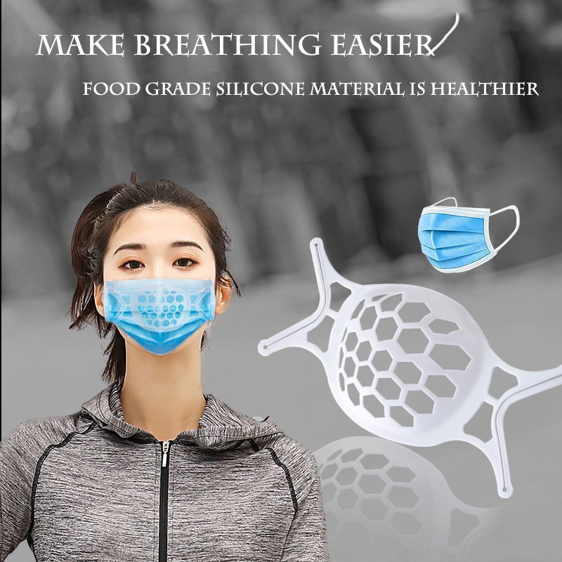 Adult 3D Face Mask Silicone Bracket Nose Pads Facemask Breathing Assist