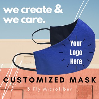 Customized 3Ply Microfiber Water Repellent Facemask Personalized Safety Mask