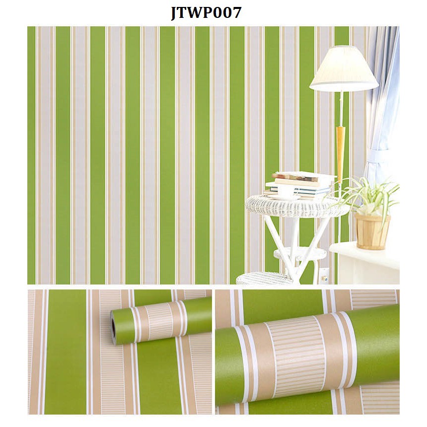jts-wall-paper-green-white-brown-vertical-lines-design-shopee-philippines