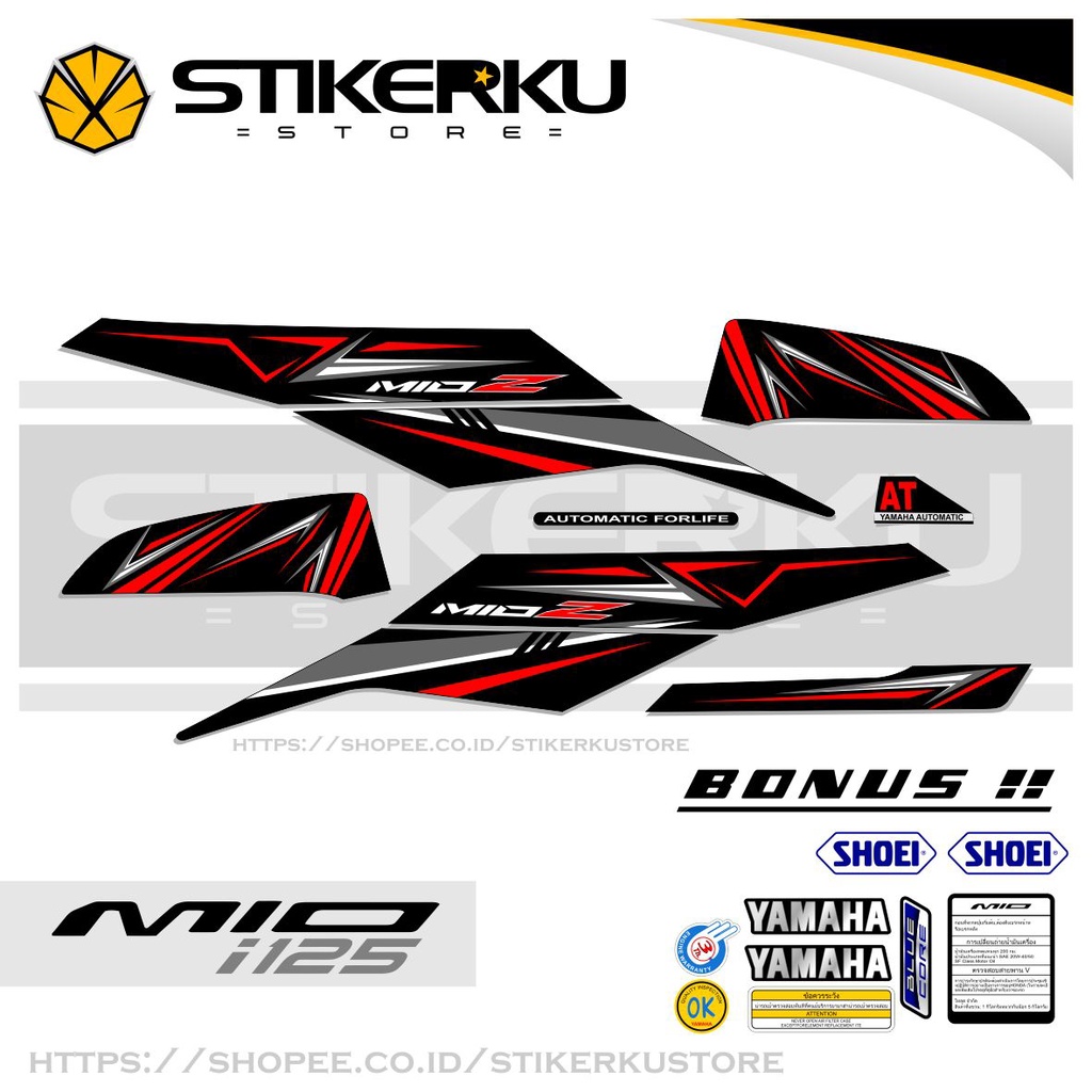 Mio i 125 STOCK DECALS / STRIPING MIO M3 / Z / 125 / STICKER / STICKER