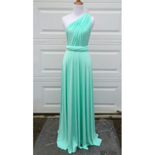 turquoise green infinity dress