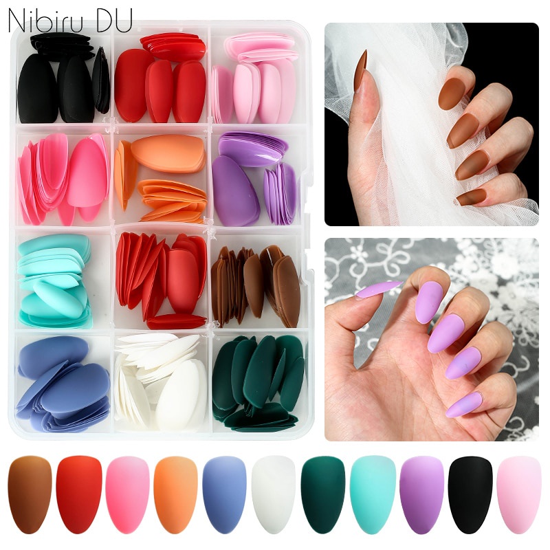 288 PCS/Box Matte Short False Nails Colorful Artificial Full Cover Nail  Tips For Acrylic Nails Manicure Accessories Tools | Shopee Philippines