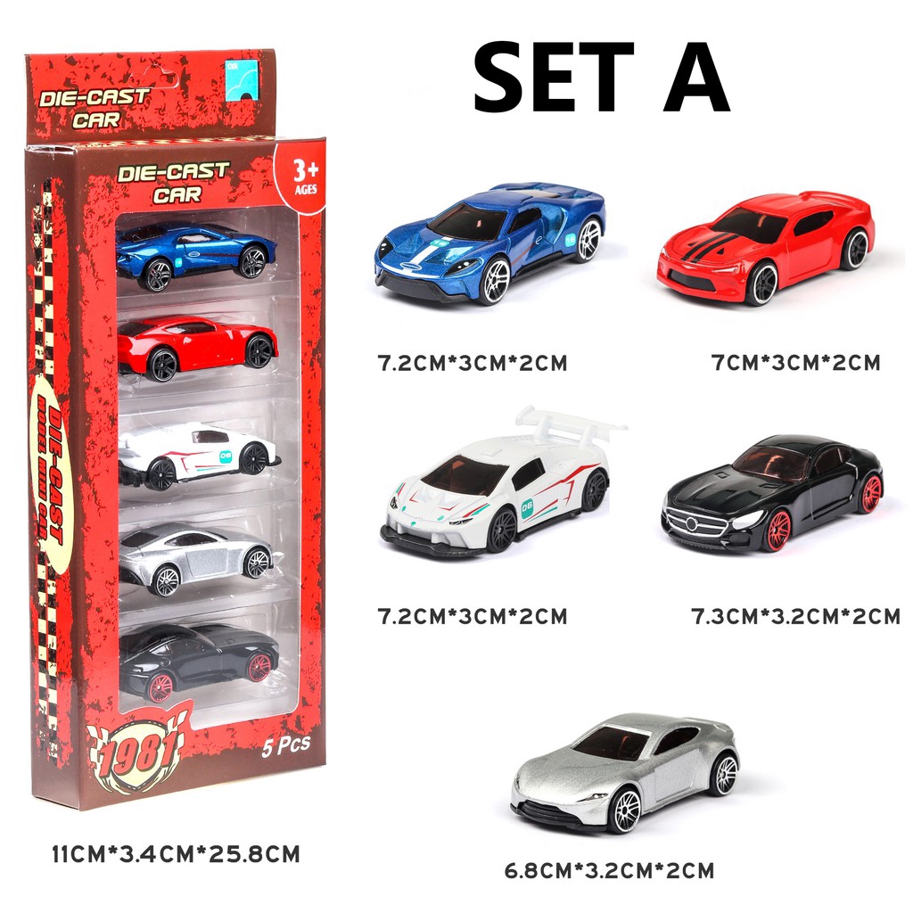 5pack 1/64 Scale Super Sport Car Model Toys Diecast Model Toy | Shopee  Philippines