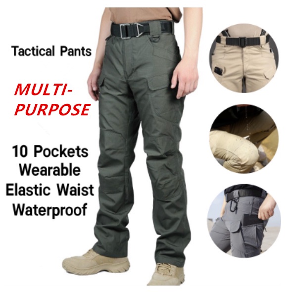 Mens cargo pant tactical military pants with 10 pockets high quality ...