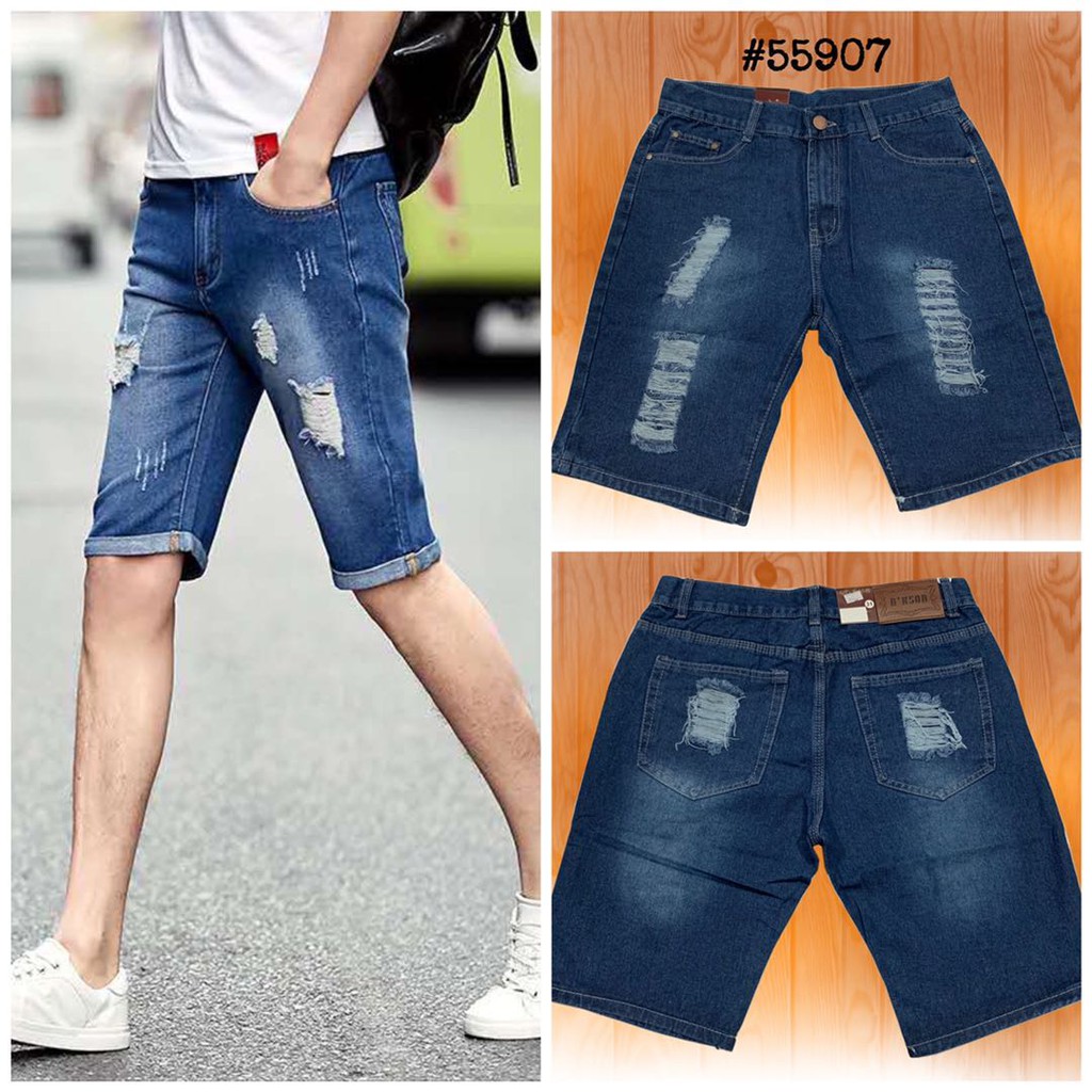 Men's tattered short's Maong (#55907) | Shopee Philippines