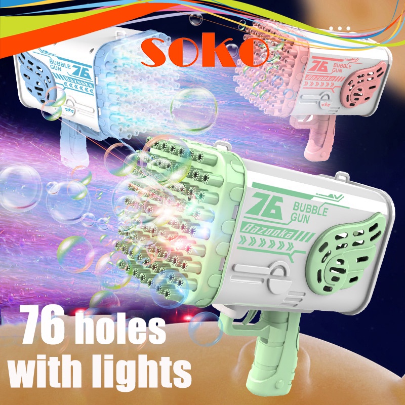 Wholesale 76 Holes Foam Rocket Launcher Toy Big Bubble Gun Bubble