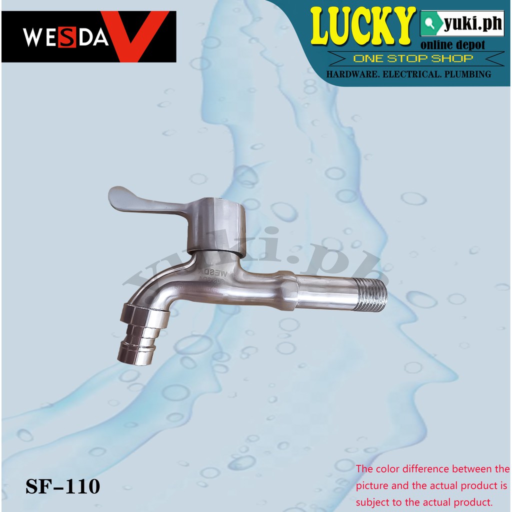 Sf 110 Wesda Sus304 Stainless Steel Single Cold Water Faucet Shopee Philippines