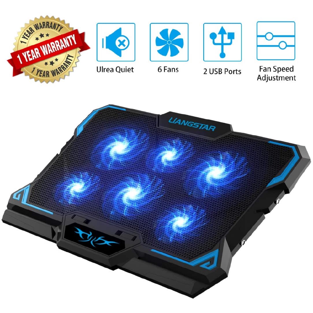 Laptop Cooling Pad, Laptop Cooler with 6 Quiet Led Fans for 15.617