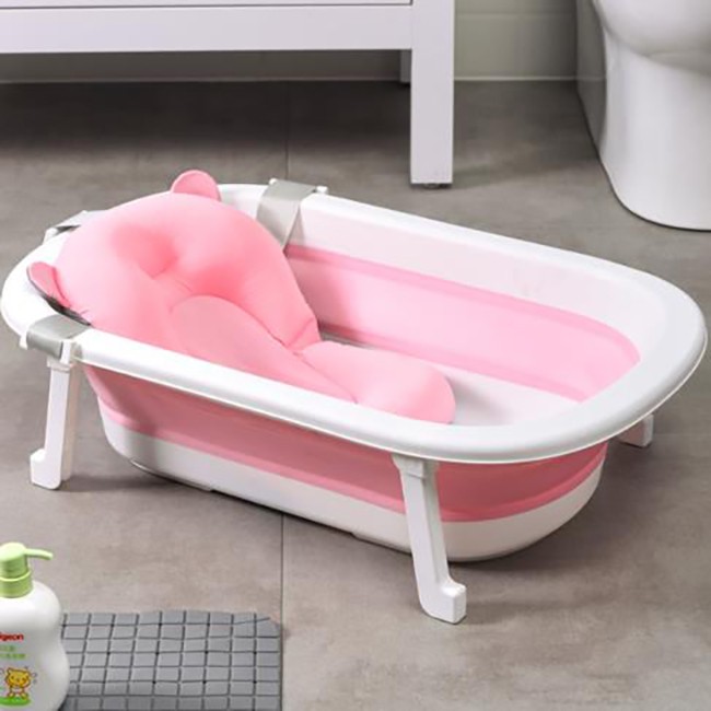 2pcs Set Baby Bathtub Foldable Pink, Pink Infant Bathtub