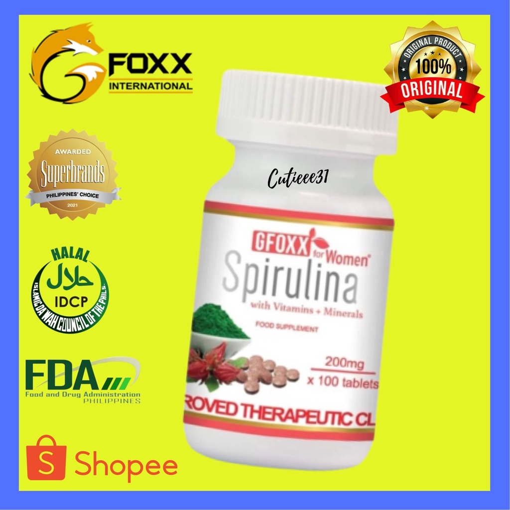 100 ORIGINAL GFOXX SPIRULINA FOR WOMEN (100 TABLETS) Shopee Philippines