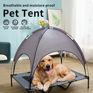 Outdoor Pet Cot Elevated Dog Bed with Canopy Portable Sunshade Pet Tent Cooling Bed for Dogs Cats