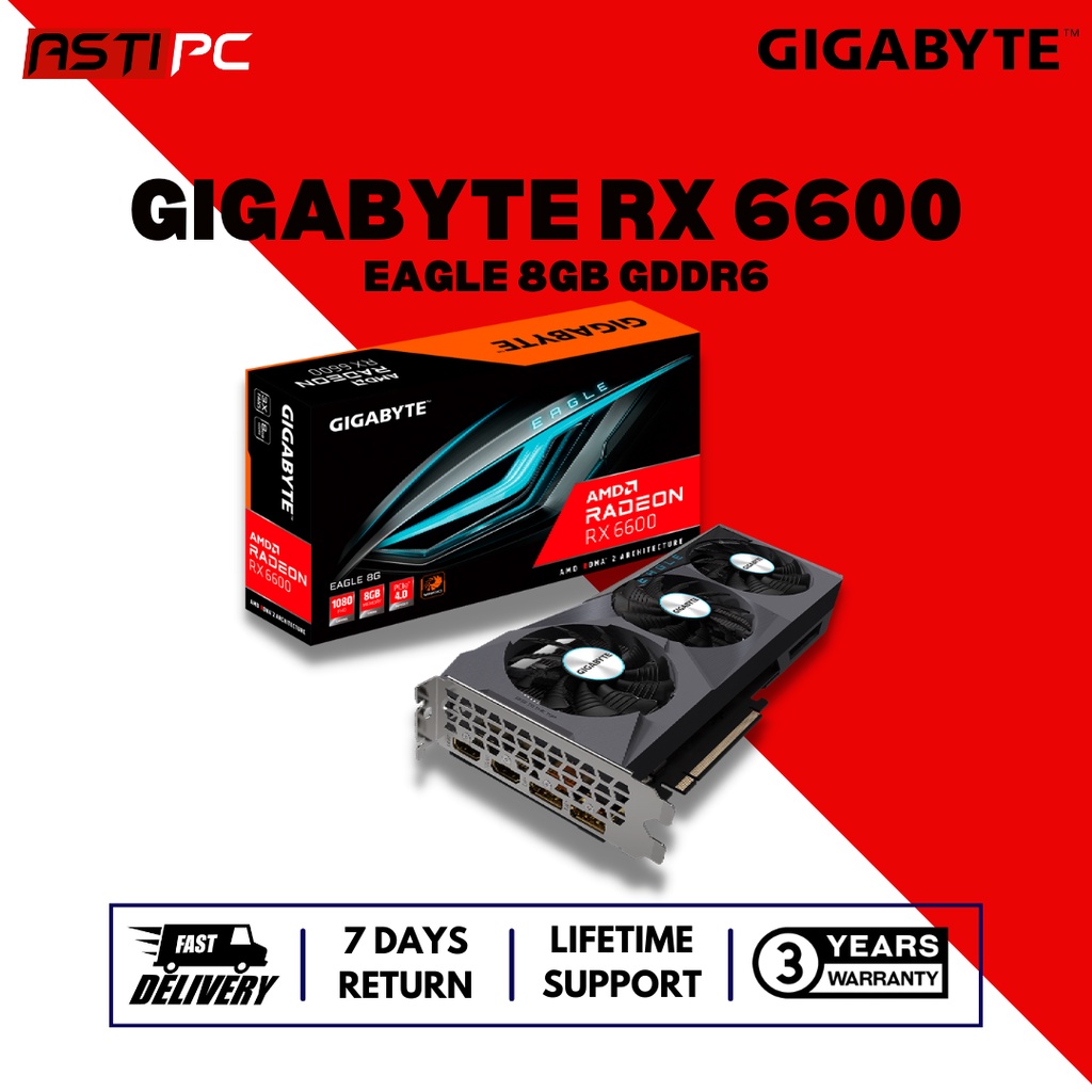 GIGABYTE Radeon RX 6600 EAGLE 8GB GDDR6 AMD Graphics Card | Shopee ...