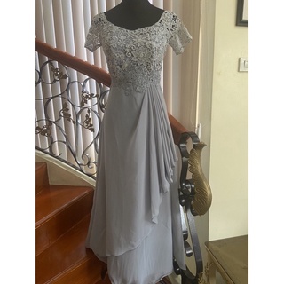 silver gray gown for principal sponsor