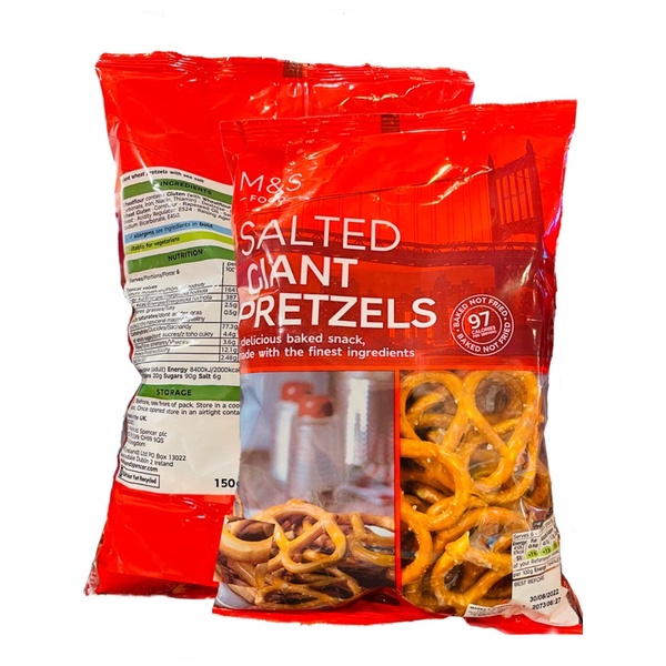 M&S Salted Giant Pretzels 150G/ Salted Pretzel Sticks Shopee Philippines