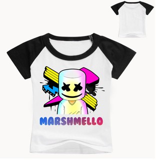 Kids Dj Marshmello Music Tees Short Sleeve T Shirt Boys Girls Tops T Shirt Shopee Philippines - 4 cute marshmello crop top roblox crop tops