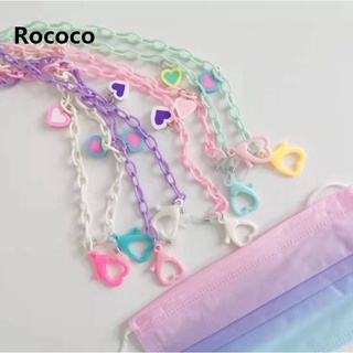 Acrylic Lanyard Creative Masks chain Candy Color Love Necklace Glasses Mask Chain Lanyard